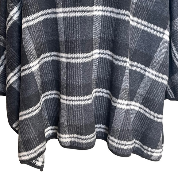 Cherokee Plaid Checkered Wool Blend Shawl Collar Poncho Girls XL 14-16 Women’s S - Picture 5 of 8